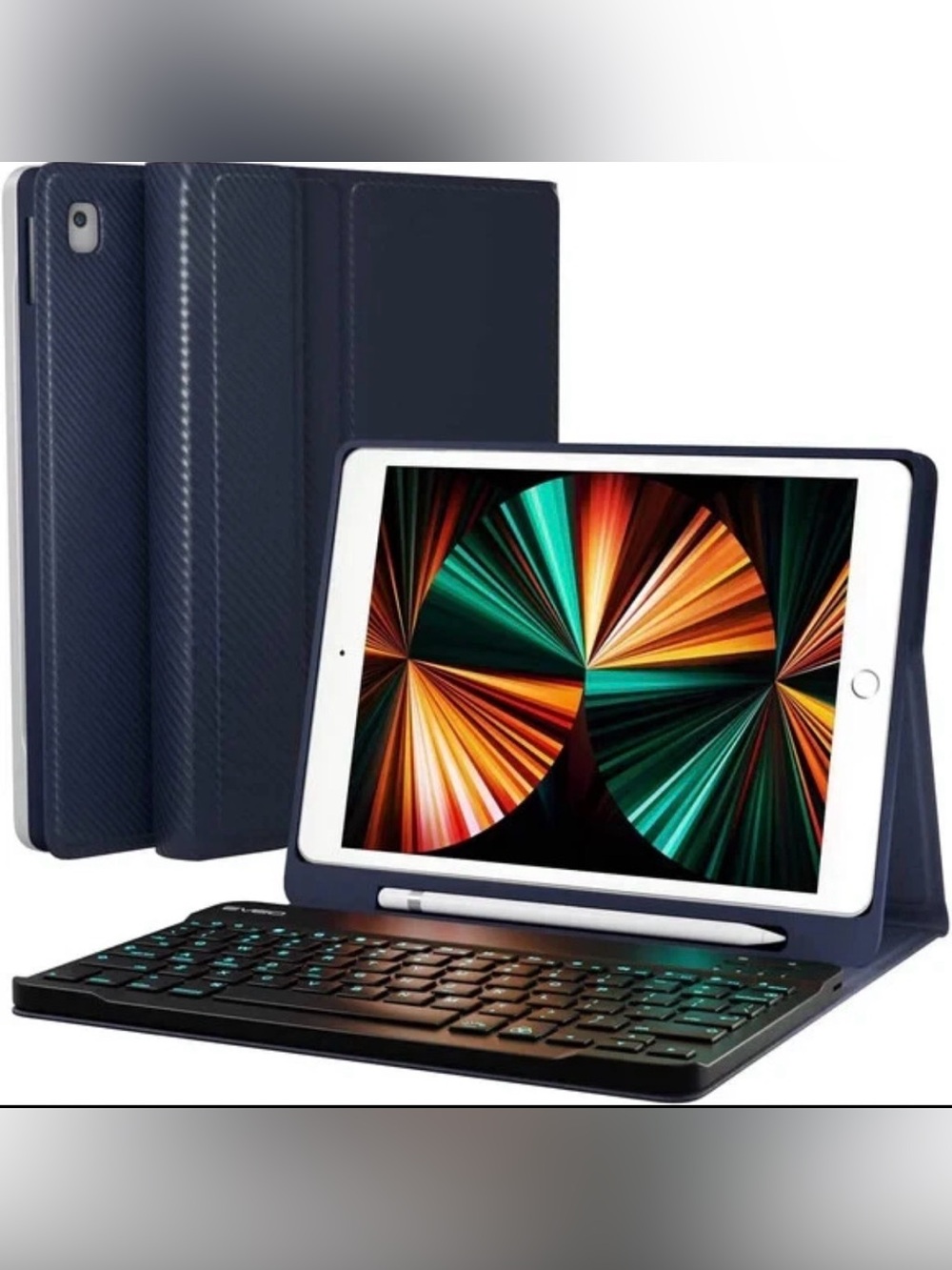 EVEO iPad Keyboard Case 10.2''- Dark Blue-NIB